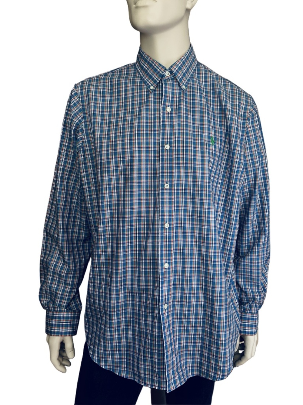 Ralph Lauren Long Sleeve Shirt Button Down Tartan Plaid 100% Cotton Versatile